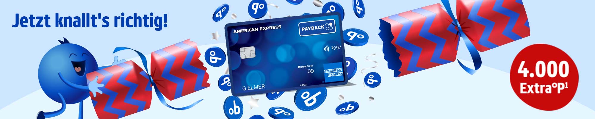 Mit der kostenlosen PAYBACK Amex Kreditkarte immer und überall punkten und Extra-Punkte für die Beantragung sichern