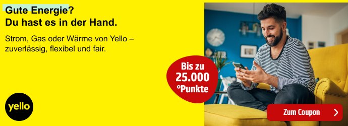 Yello - Bis zu 22.500 °Punkte