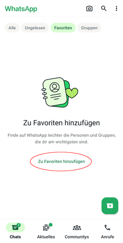 WhatsApp: So fügst du Kontakte und Gruppen zu den Favoriten hinzu