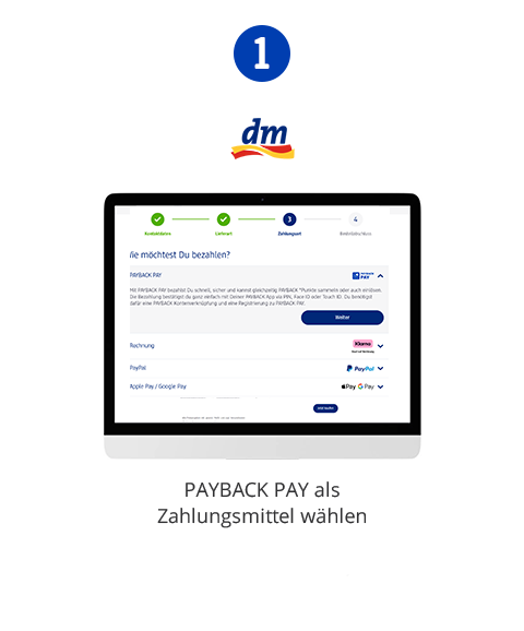 PAYBACK PAY als Zahlungsmittel wählen