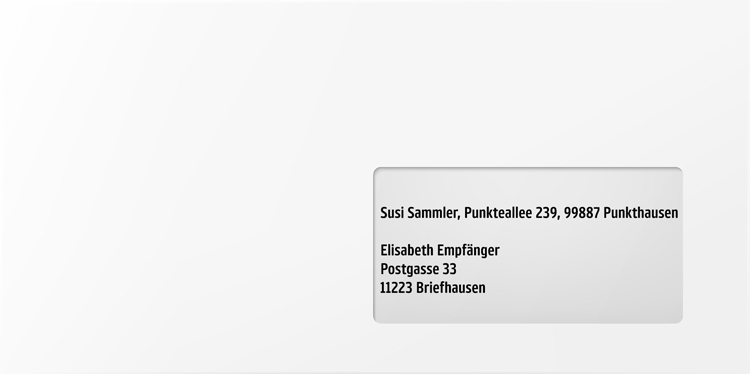 Brief beschriften: Beispiel für einen Umschlag mit Fenster