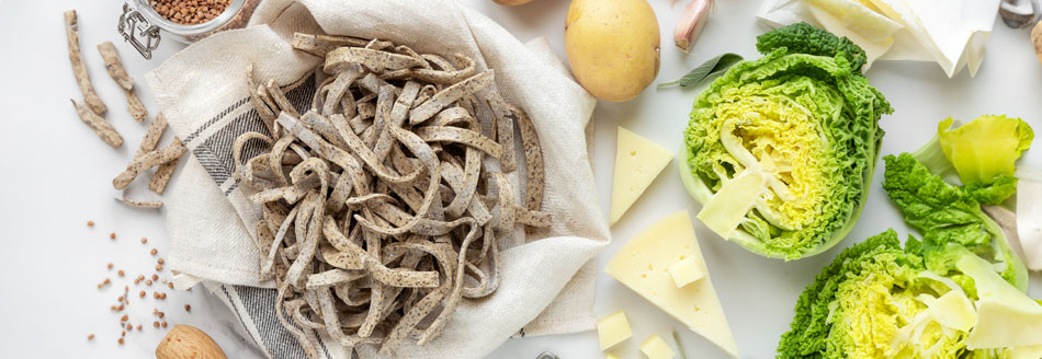 Pizzoccheri mit Wirsing, Kartoffeln und Käse