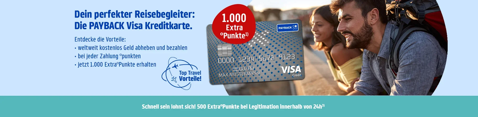 Mit der PAYBACK Visa Kreditkarte überall punkten